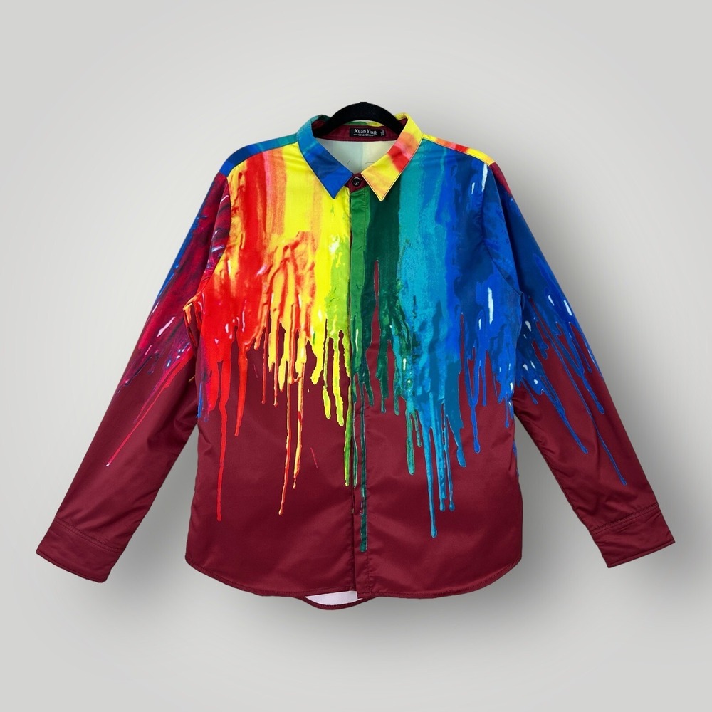 XUAN YING Collection Shirt Long Sleeve Very Colorful Size XXL SEE MEASUREMENTS‎